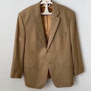 Ralph Lauren Plaid Silk/Wool 2 Button Suit Jacket